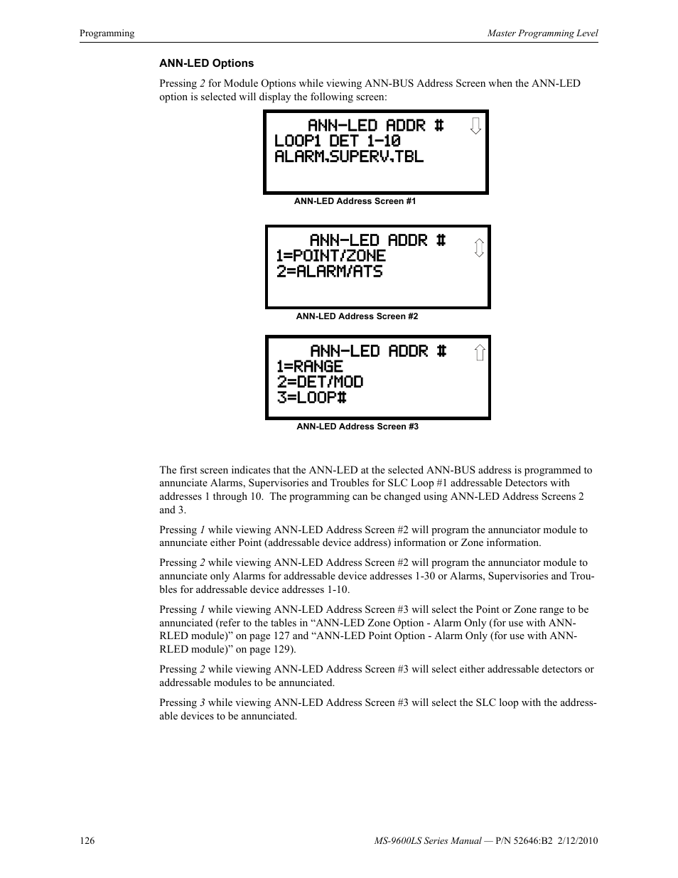 Fire-Lite MS-9600LSC Addressable Fire Alarm Control Panel User Manual | Page 126 / 208