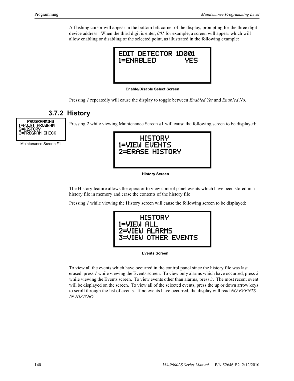 2 history, History | Fire-Lite MS-9600LSC Addressable Fire Alarm Control Panel User Manual | Page 140 / 208