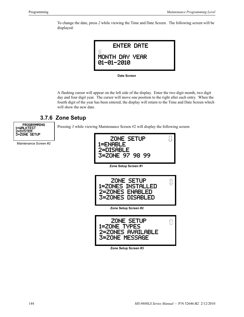 6 zone setup, Zone setup | Fire-Lite MS-9600LSC Addressable Fire Alarm Control Panel User Manual | Page 144 / 208