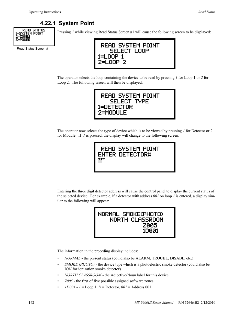 1 system point, System point | Fire-Lite MS-9600LSC Addressable Fire Alarm Control Panel User Manual | Page 162 / 208