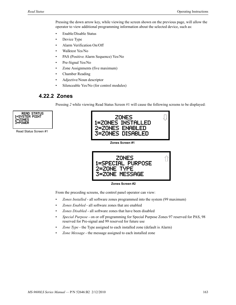 2 zones, Zones | Fire-Lite MS-9600LSC Addressable Fire Alarm Control Panel User Manual | Page 163 / 208