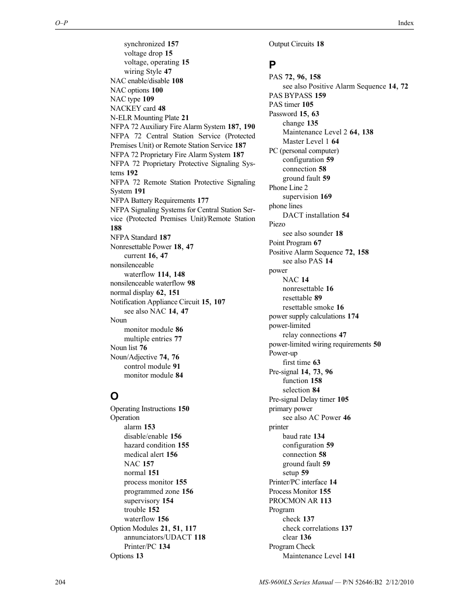 Fire-Lite MS-9600LSC Addressable Fire Alarm Control Panel User Manual | Page 204 / 208