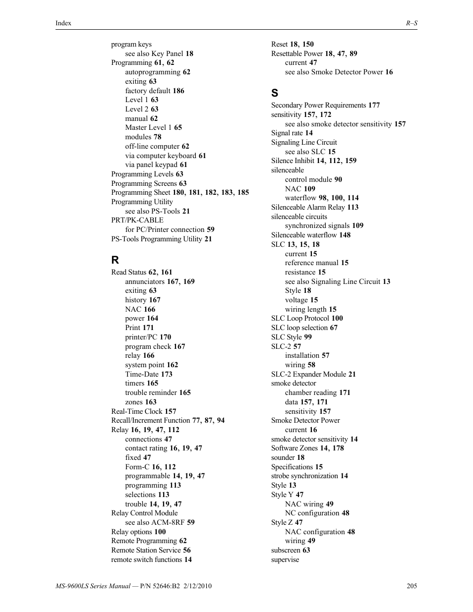 Fire-Lite MS-9600LSC Addressable Fire Alarm Control Panel User Manual | Page 205 / 208