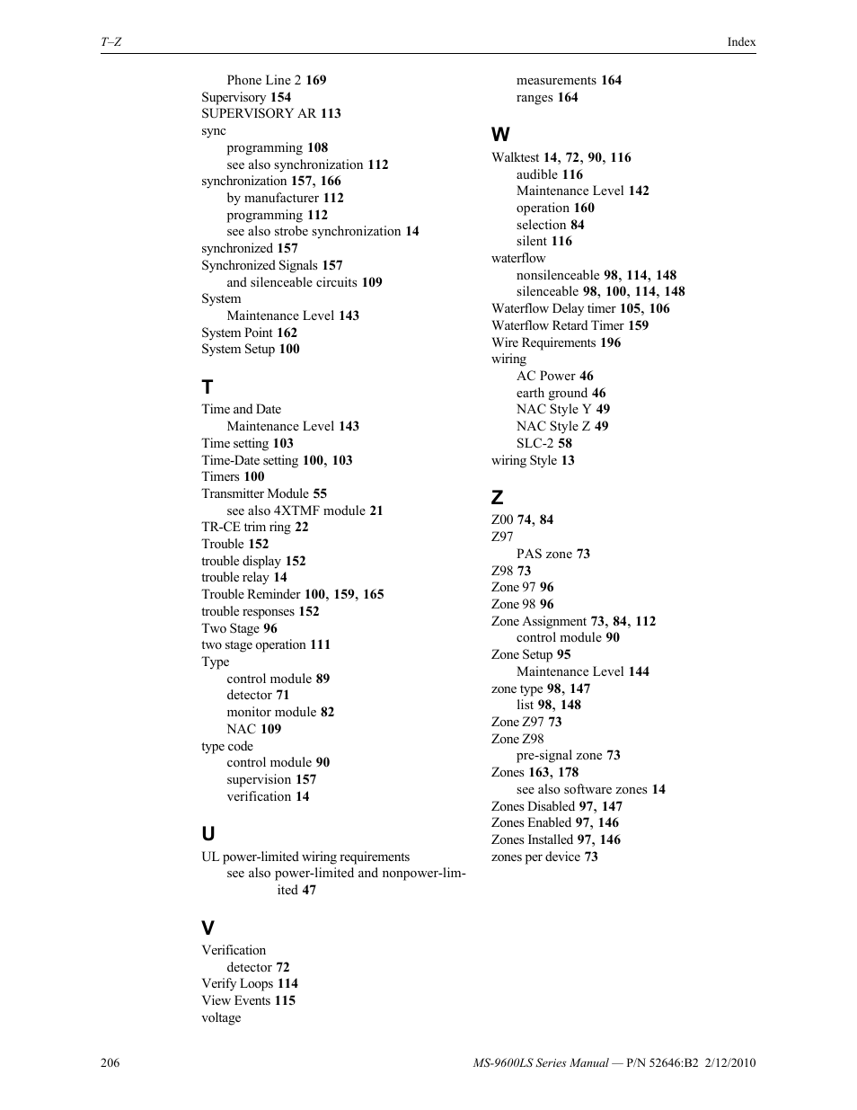 Fire-Lite MS-9600LSC Addressable Fire Alarm Control Panel User Manual | Page 206 / 208