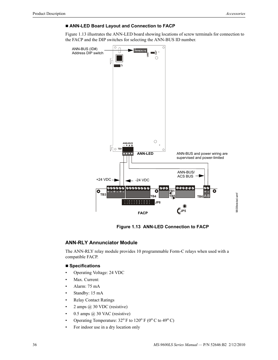 Ann-rly annunciator module | Fire-Lite MS-9600LSC Addressable Fire Alarm Control Panel User Manual | Page 36 / 208
