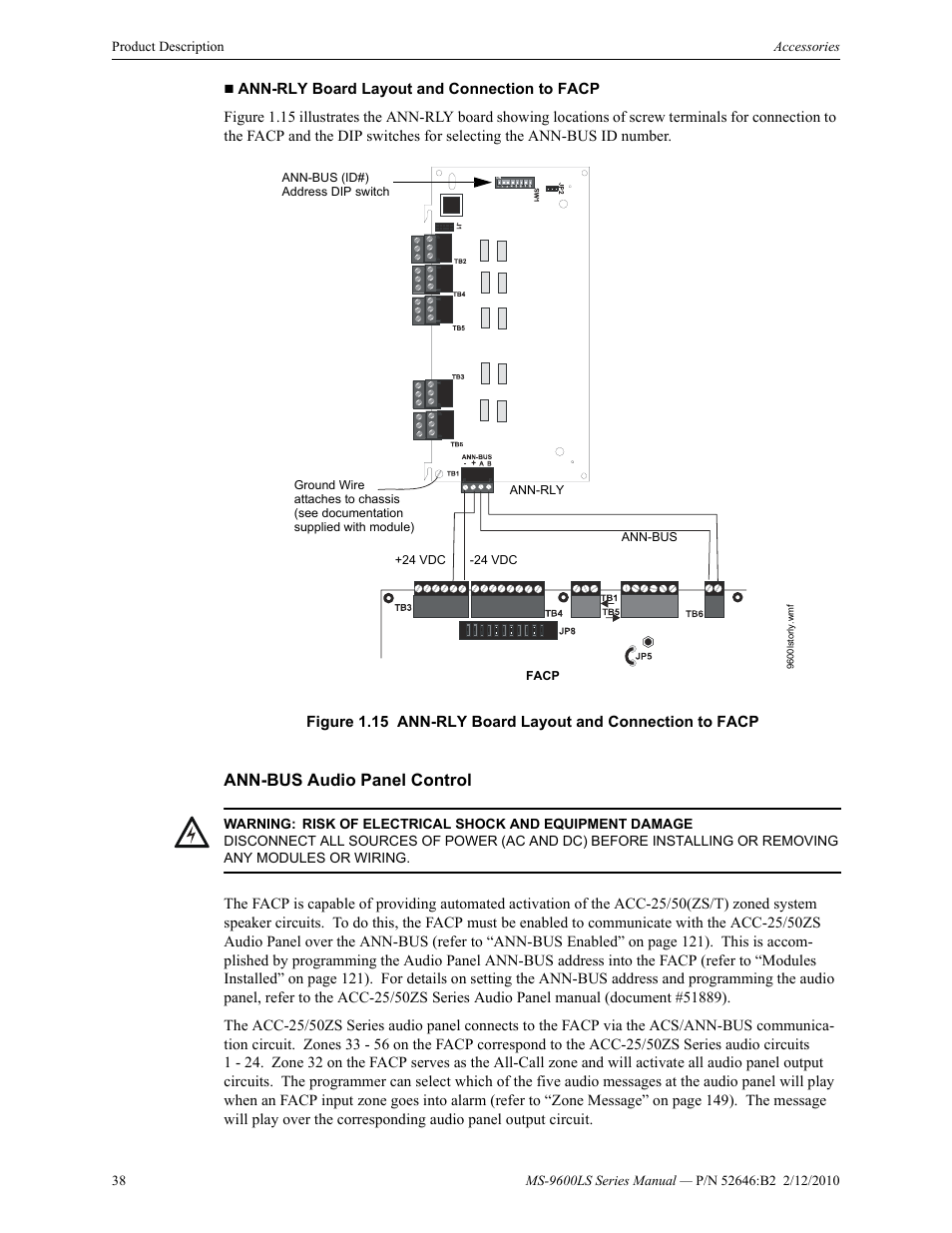 Ann-bus audio panel control | Fire-Lite MS-9600LSC Addressable Fire Alarm Control Panel User Manual | Page 38 / 208