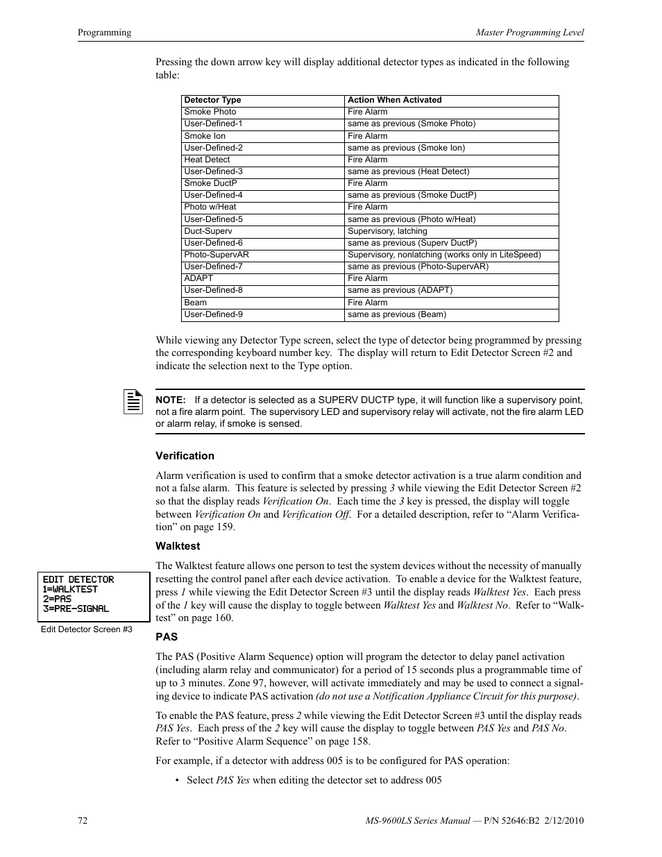 Fire-Lite MS-9600LSC Addressable Fire Alarm Control Panel User Manual | Page 72 / 208