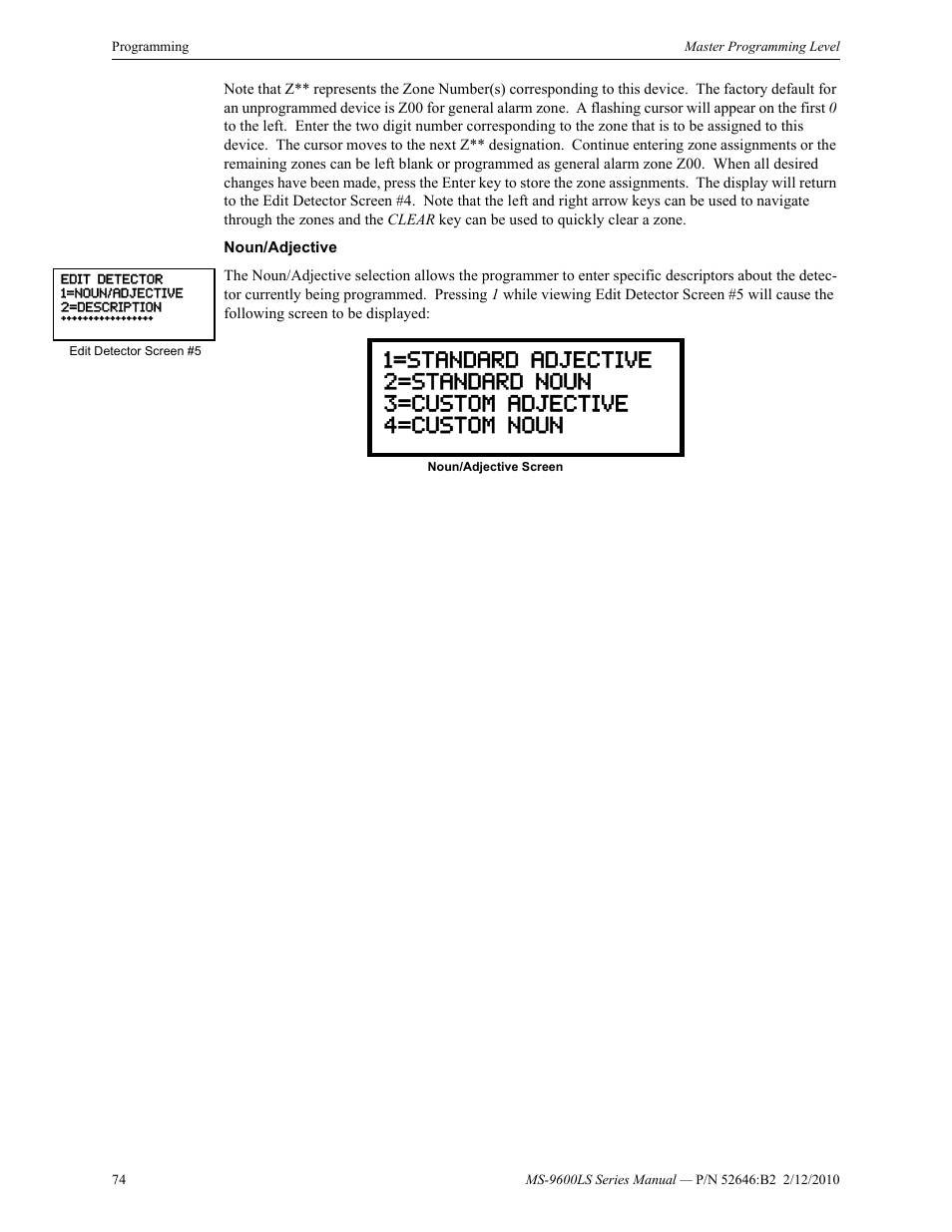 Fire-Lite MS-9600LSC Addressable Fire Alarm Control Panel User Manual | Page 74 / 208