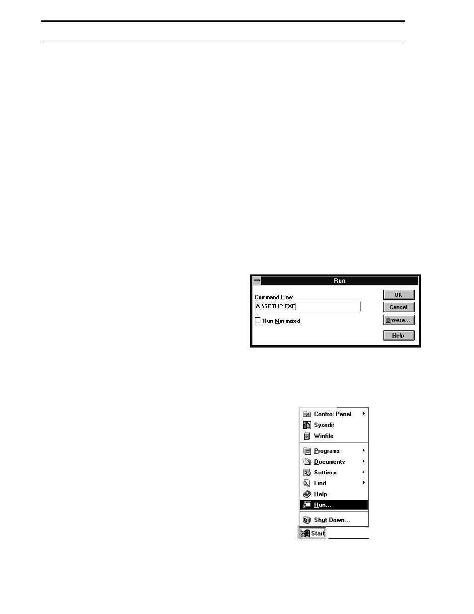 3 cable connections, 4 inventory, Figure 2-1: windows® 3.1 dialog box | 5 loading software, 1 using windows® to load pk-411ud, Figure 2-2: windows® 95 start | Fire-Lite P K-411UD Windows-Based Off-Line Programming Utility User Manual | Page 11 / 68