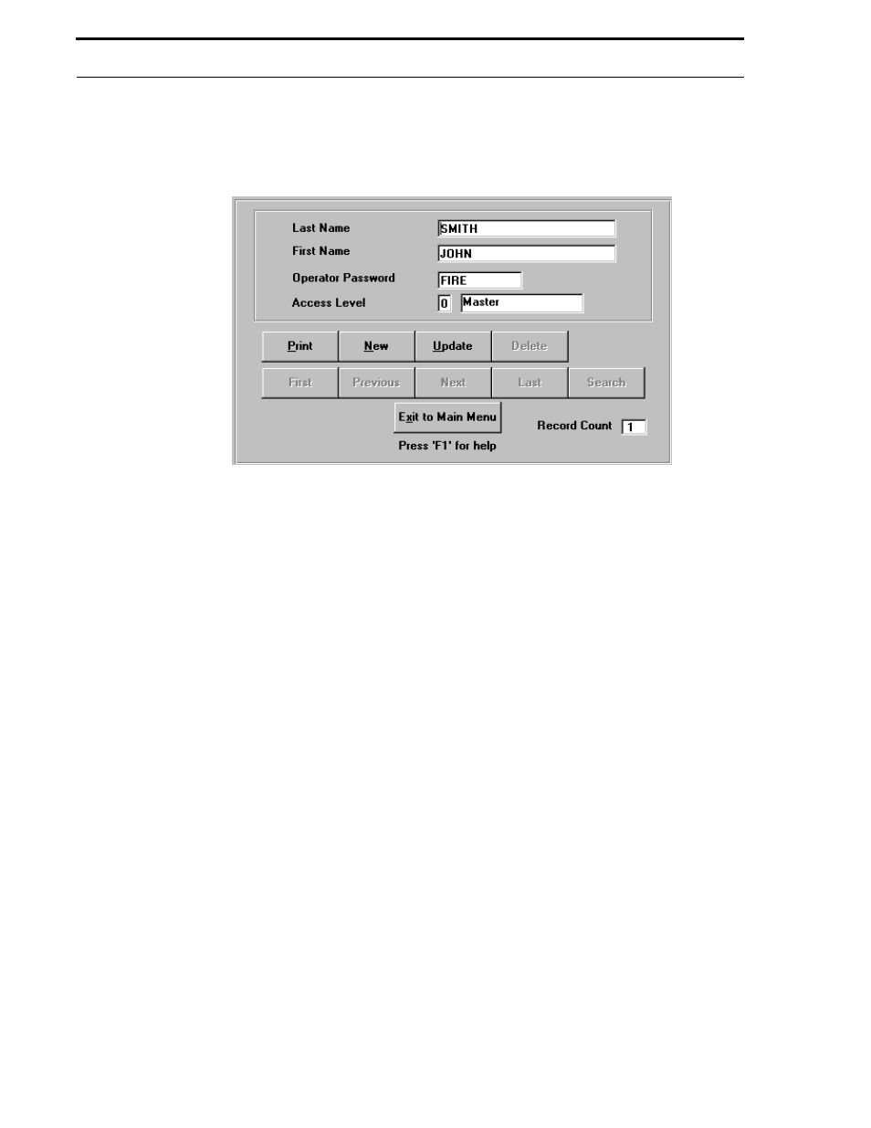 Figure 4-2: operator information | Fire-Lite P K-411UD Windows-Based Off-Line Programming Utility User Manual | Page 17 / 68