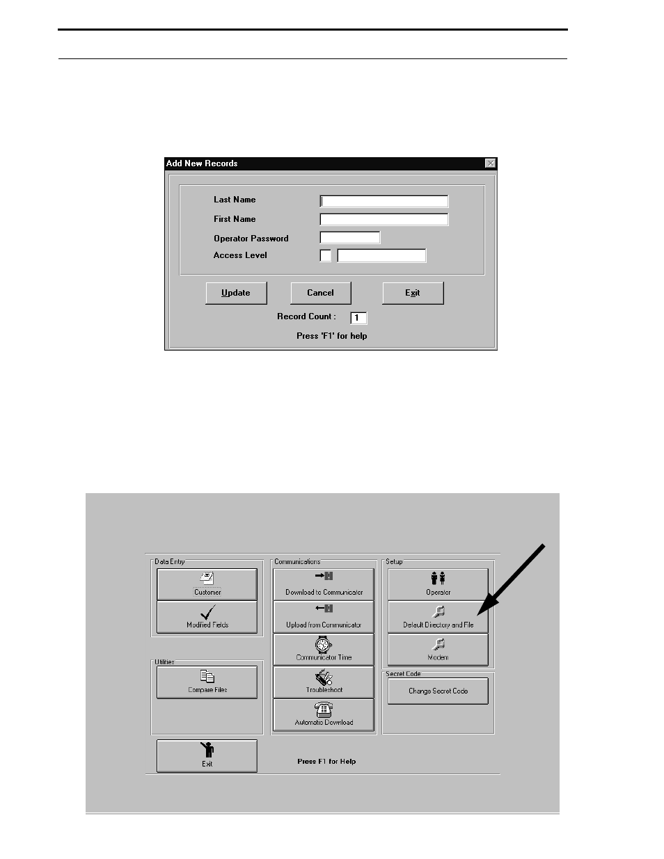 Figure 4-3: new access, 2 default directory and file | Fire-Lite P K-411UD Windows-Based Off-Line Programming Utility User Manual | Page 18 / 68