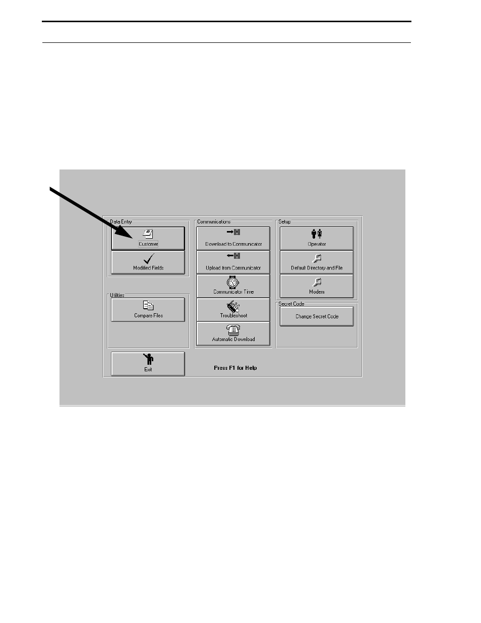 Chapter 5 data entry, Figure 5-1: main menu, Data entry | Fire-Lite P K-411UD Windows-Based Off-Line Programming Utility User Manual | Page 24 / 68