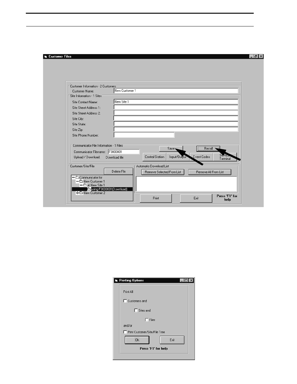 4 print options, Figure 5-10: printing options window - print all, Strated in figure | Fire-Lite P K-411UD Windows-Based Off-Line Programming Utility User Manual | Page 29 / 68