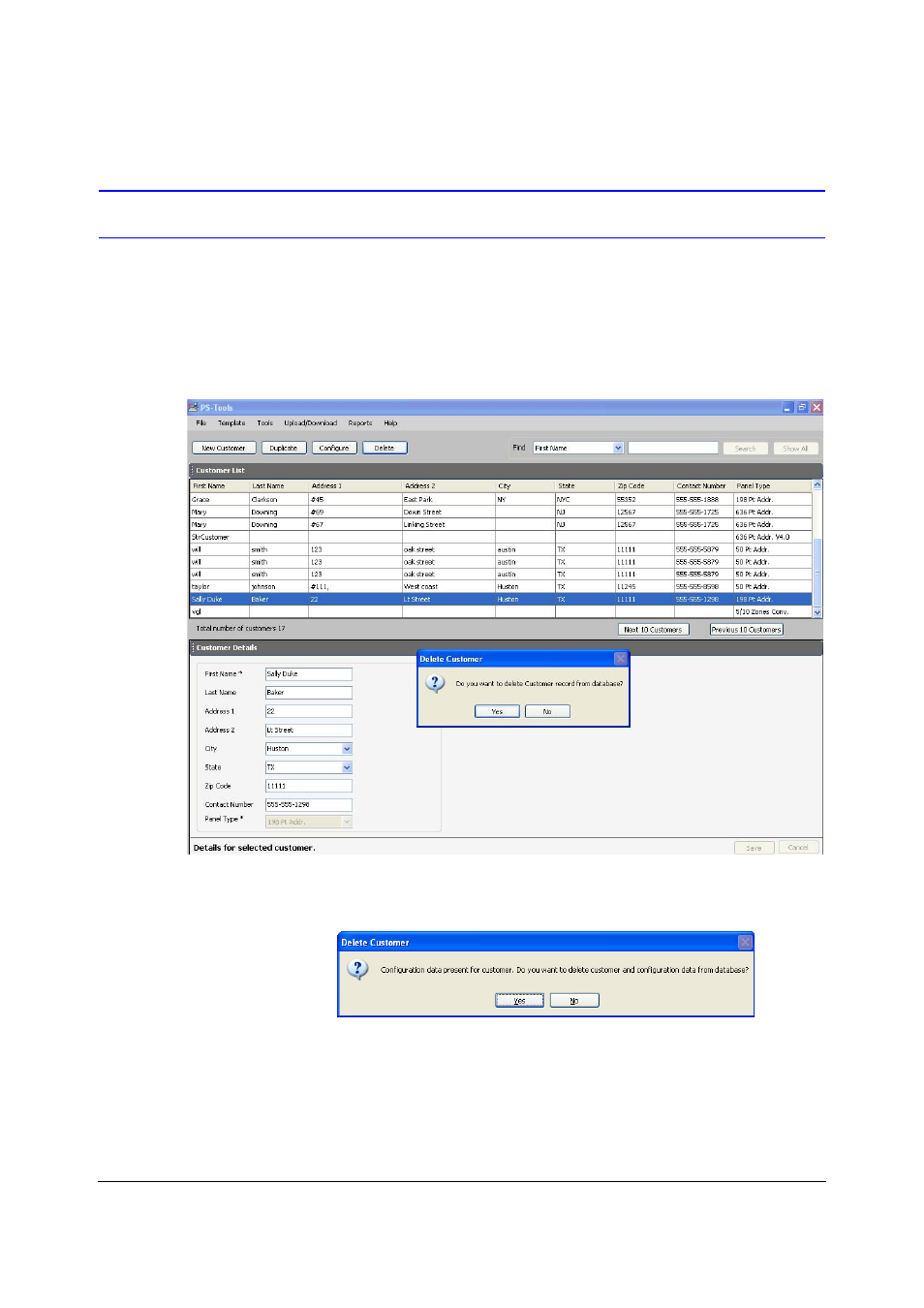 Deleting a customer | Fire-Lite PS Tools MS-9600 User Manual | Page 28 / 104