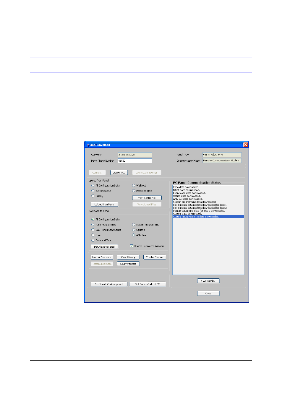 Download configuration data to fire panel | Fire-Lite PS Tools MS-9600 User Manual | Page 85 / 104