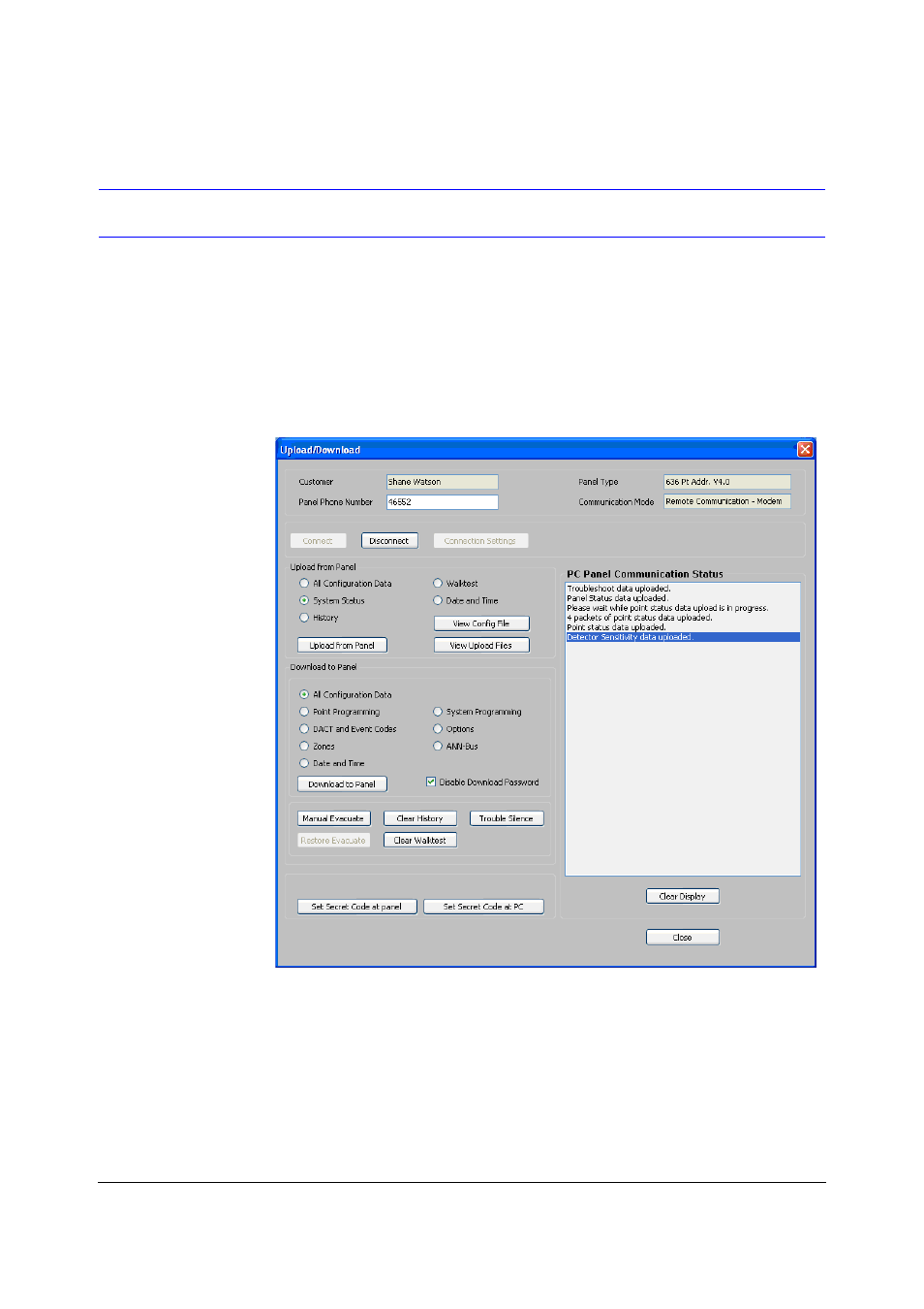 Upload configuration information from fire panel | Fire-Lite PS Tools MS-9600 User Manual | Page 89 / 104