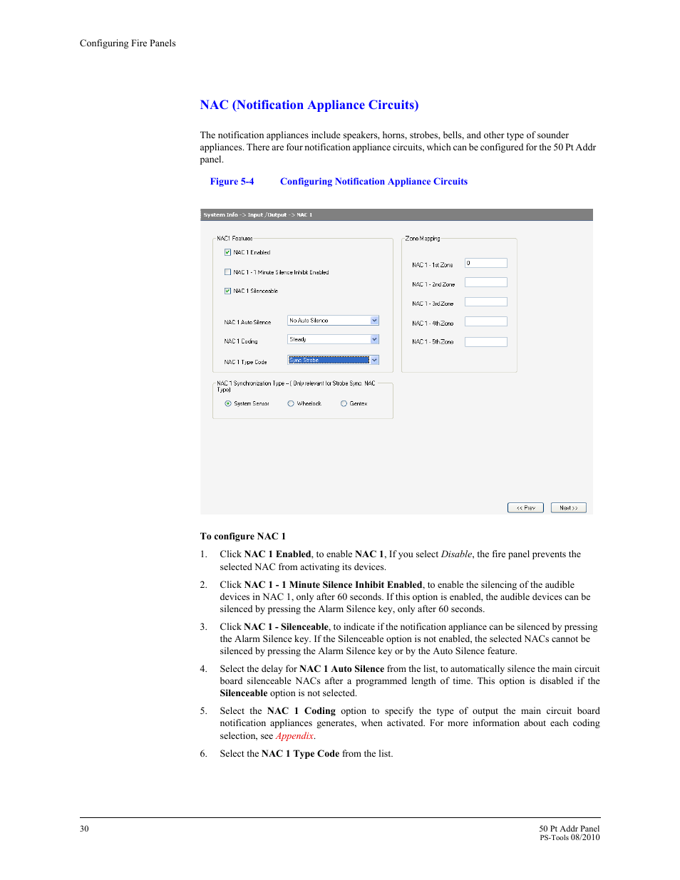 2) (see, Nac (notification appliance circuits) | Fire-Lite PS-Tools MS-9050 User Manual | Page 38 / 101