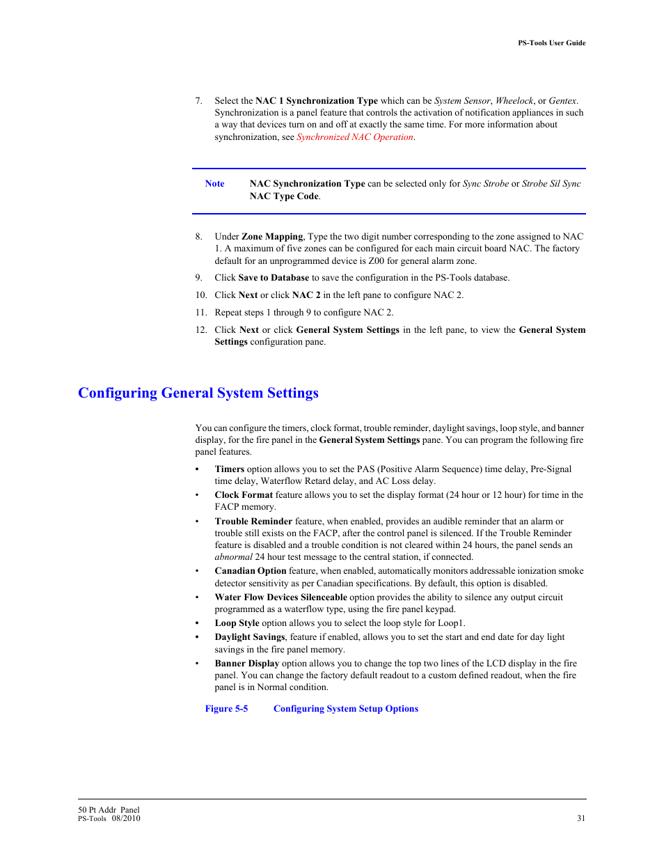 Configuring general system settings | Fire-Lite PS-Tools MS-9050 User Manual | Page 39 / 101