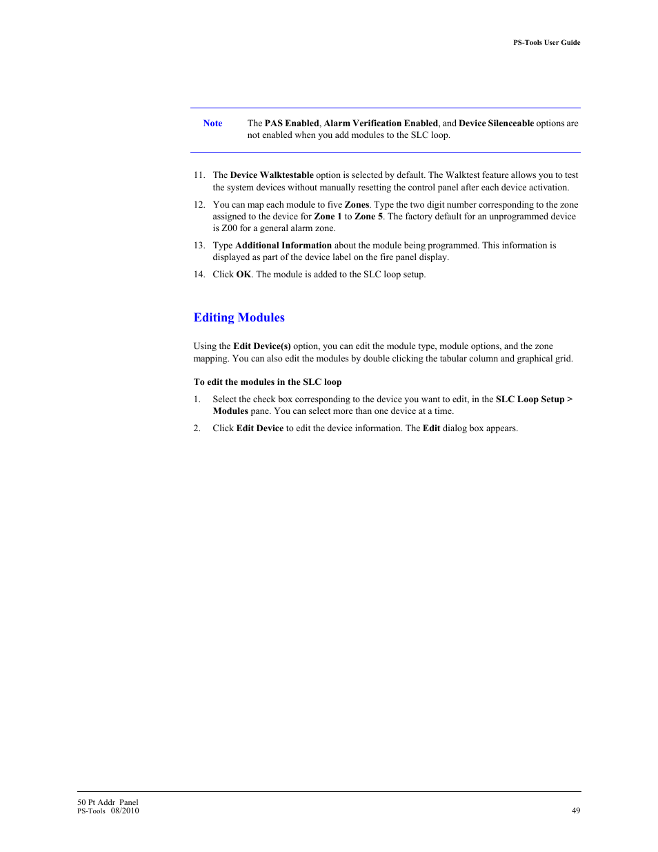 Editing modules | Fire-Lite PS-Tools MS-9050 User Manual | Page 57 / 101