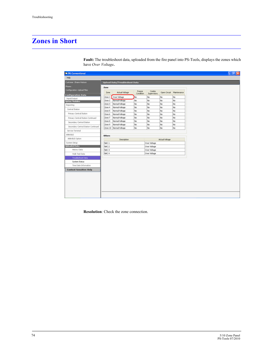 Zones in short | Fire-Lite PS-Tools 5UD/10UD User Manual | Page 83 / 92