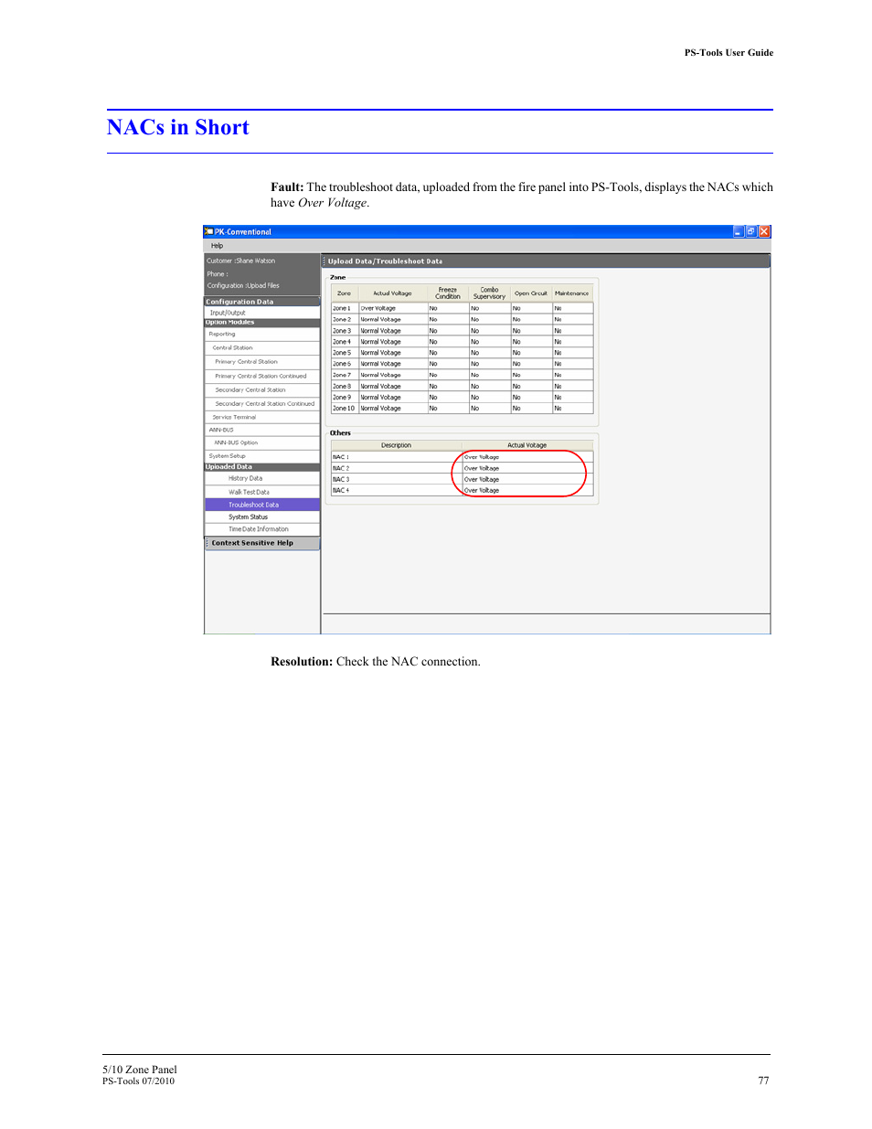 Nacs in short, 10 nacs in short | Fire-Lite PS-Tools 5UD/10UD User Manual | Page 86 / 92