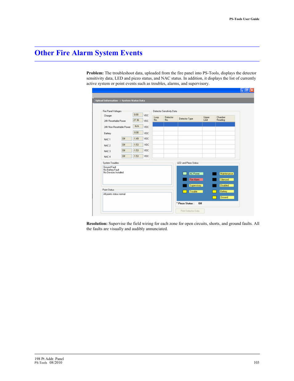 Other fire alarm system events | Fire-Lite PS-Tools MS-9200UDLS User Manual | Page 108 / 112