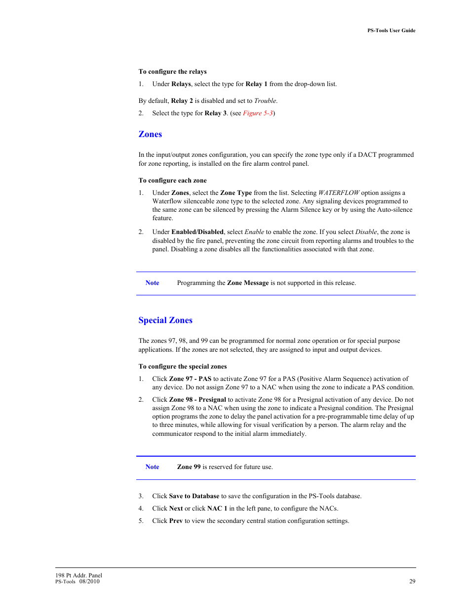 Zones (see, Zones, Special zones | Fire-Lite PS-Tools MS-9200UDLS User Manual | Page 37 / 112