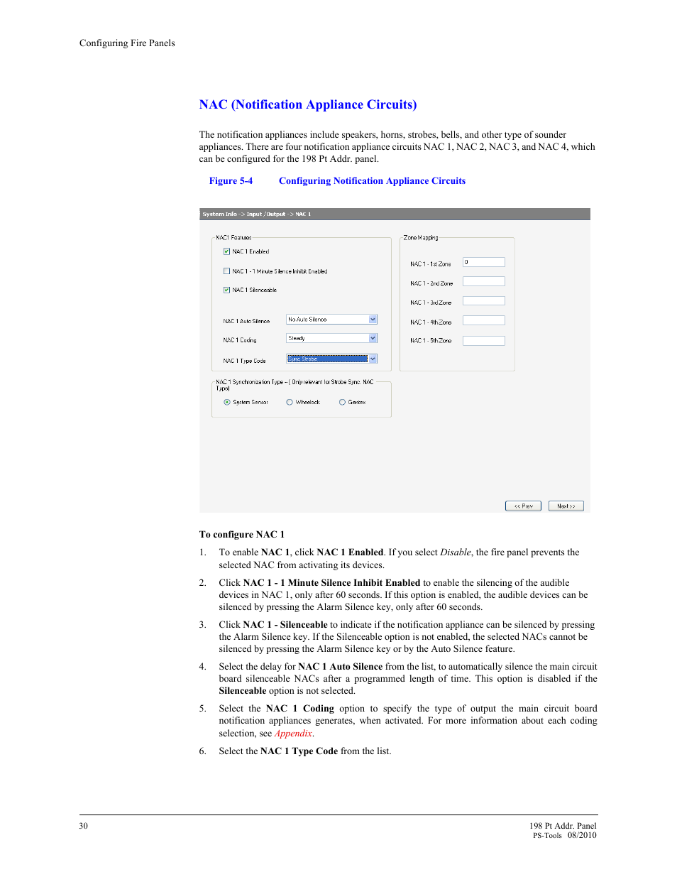 And nac 4) (see, Nac (notification appliance circuits) | Fire-Lite PS-Tools MS-9200UDLS User Manual | Page 38 / 112