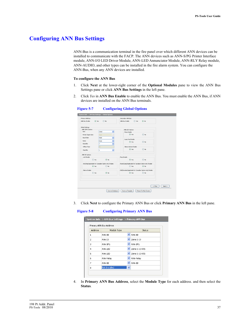 Configuring ann bus settings | Fire-Lite PS-Tools MS-9200UDLS User Manual | Page 45 / 112