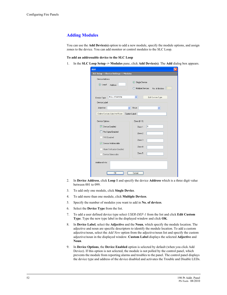 Adding modules | Fire-Lite PS-Tools MS-9200UDLS User Manual | Page 60 / 112