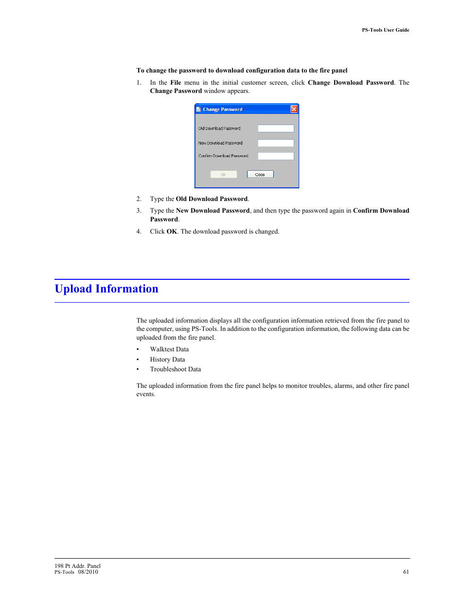 Upload information | Fire-Lite PS-Tools MS-9200UDLS User Manual | Page 69 / 112