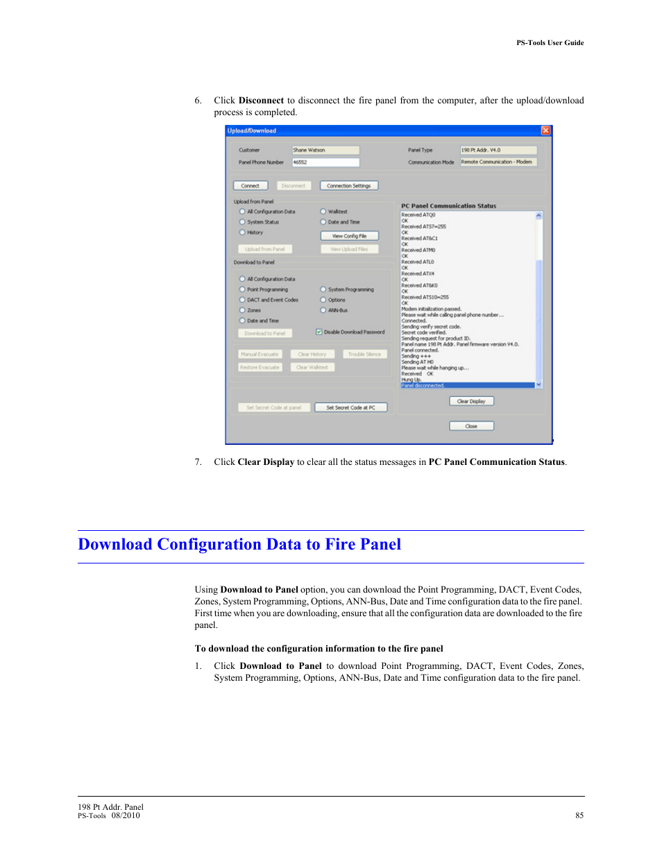 Download configuration data to fire panel | Fire-Lite PS-Tools MS-9200UDLS User Manual | Page 91 / 112