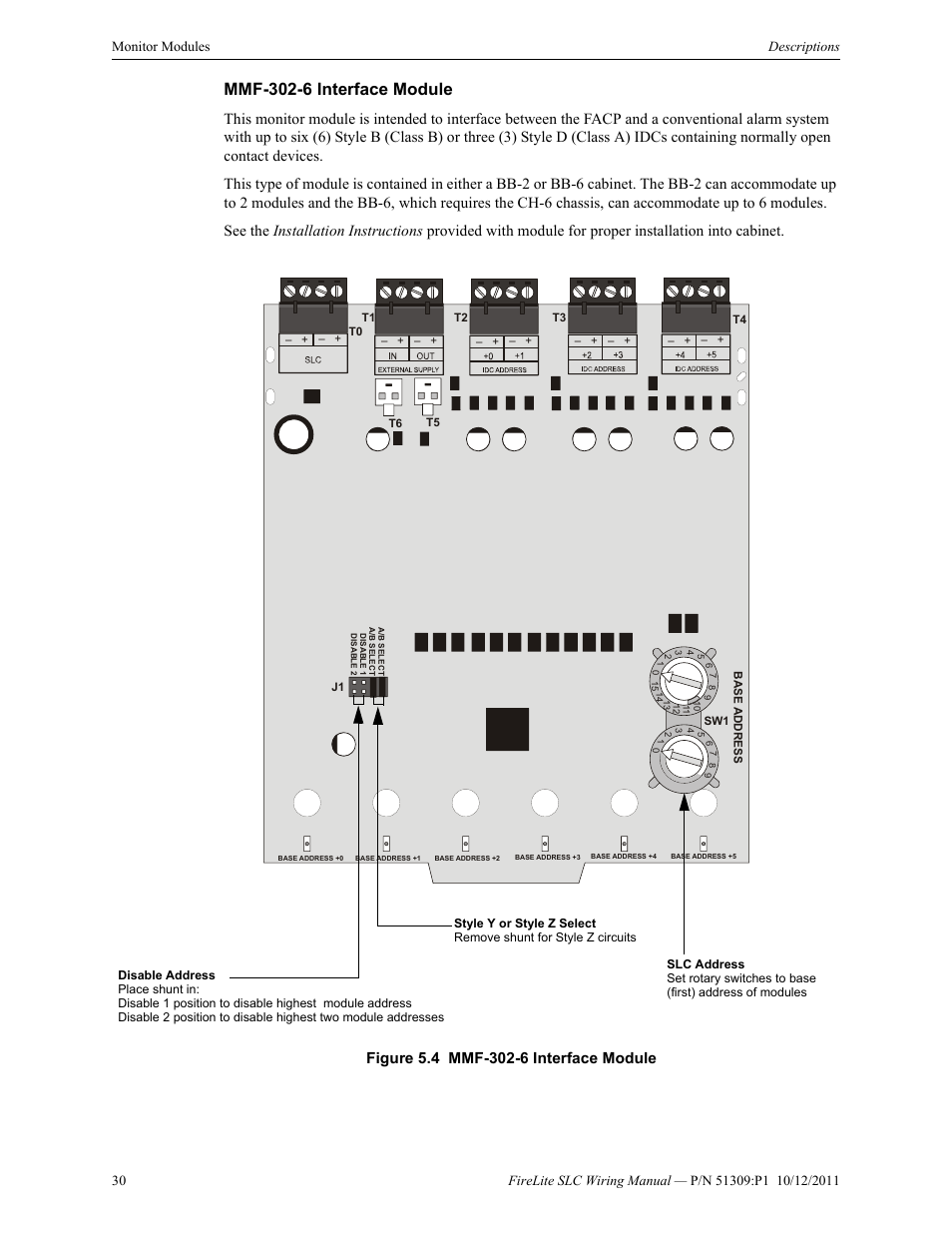 Mmf-302-6 interface module | Fire-Lite SLC Intelligent Control Panel Wiring Manual User Manual | Page 30 / 80