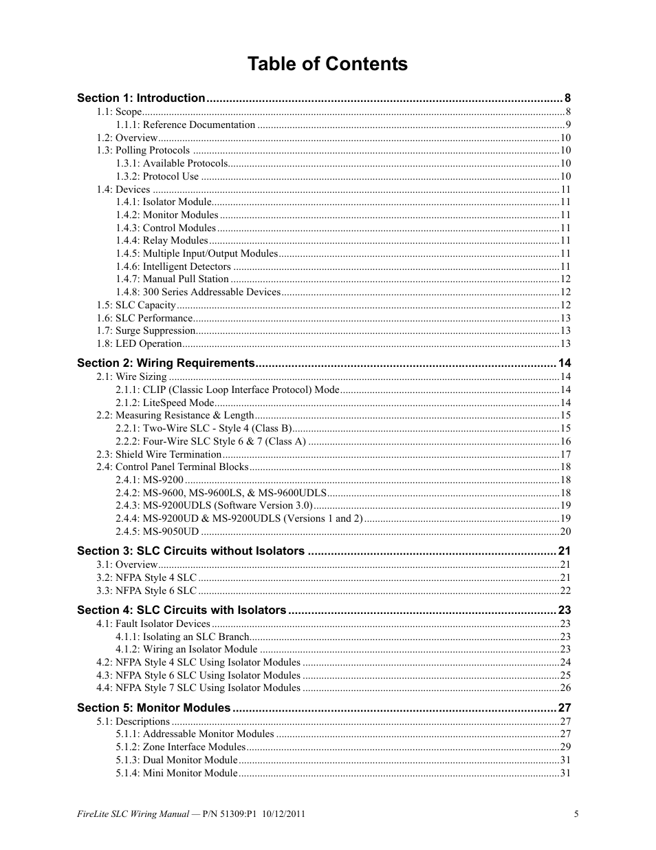 Fire-Lite SLC Intelligent Control Panel Wiring Manual User Manual | Page 5 / 80