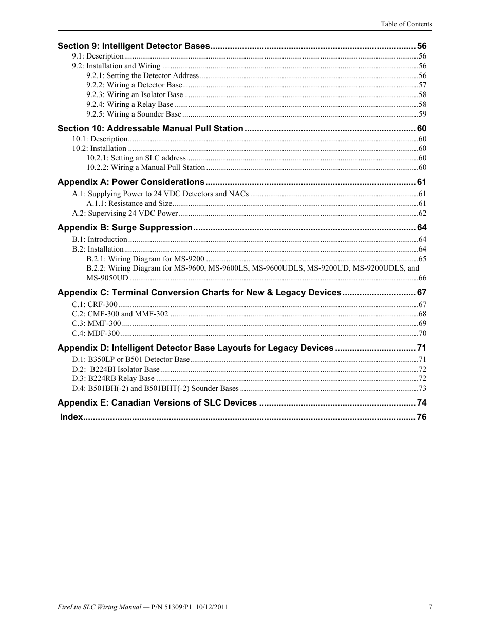 Fire-Lite SLC Intelligent Control Panel Wiring Manual User Manual | Page 7 / 80