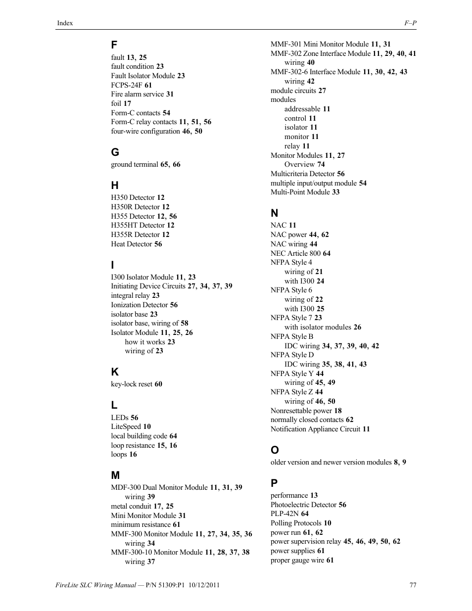 Fire-Lite SLC Intelligent Control Panel Wiring Manual User Manual | Page 77 / 80