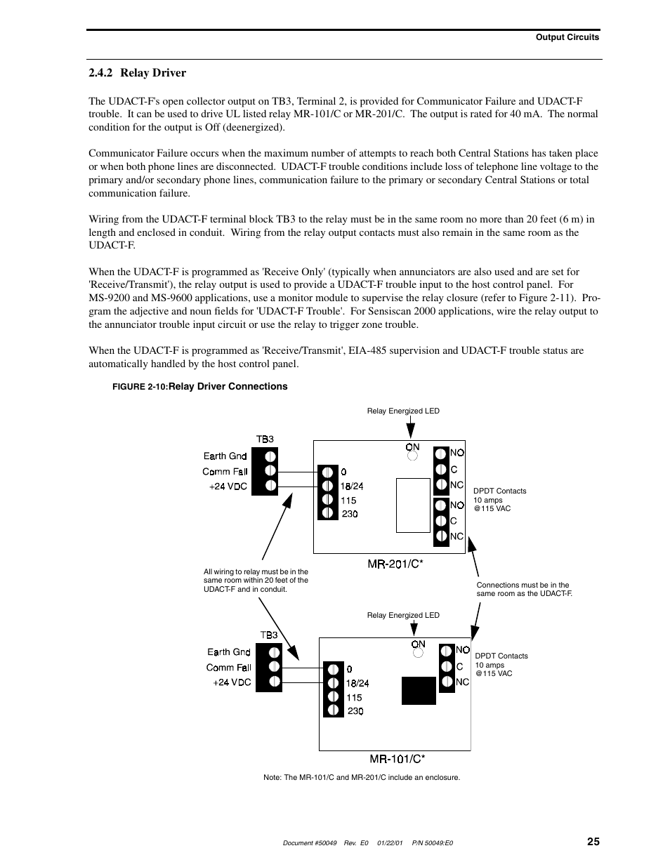 2 relay driver | Fire-Lite UDACT-F Universal Digital Alarm Communicator Transmitter User Manual | Page 25 / 68