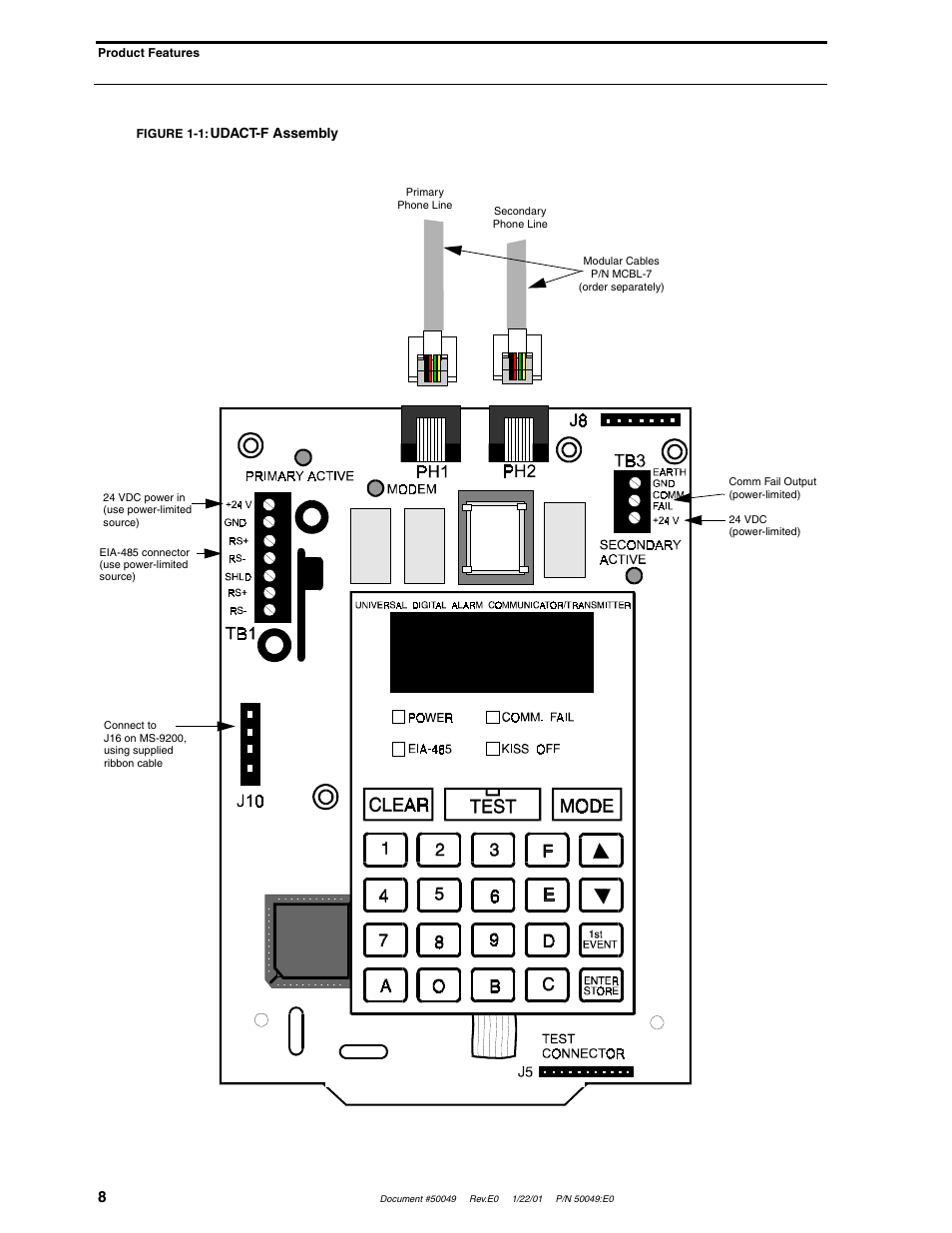 Fire-Lite UDACT-F Universal Digital Alarm Communicator Transmitter User Manual | Page 8 / 68