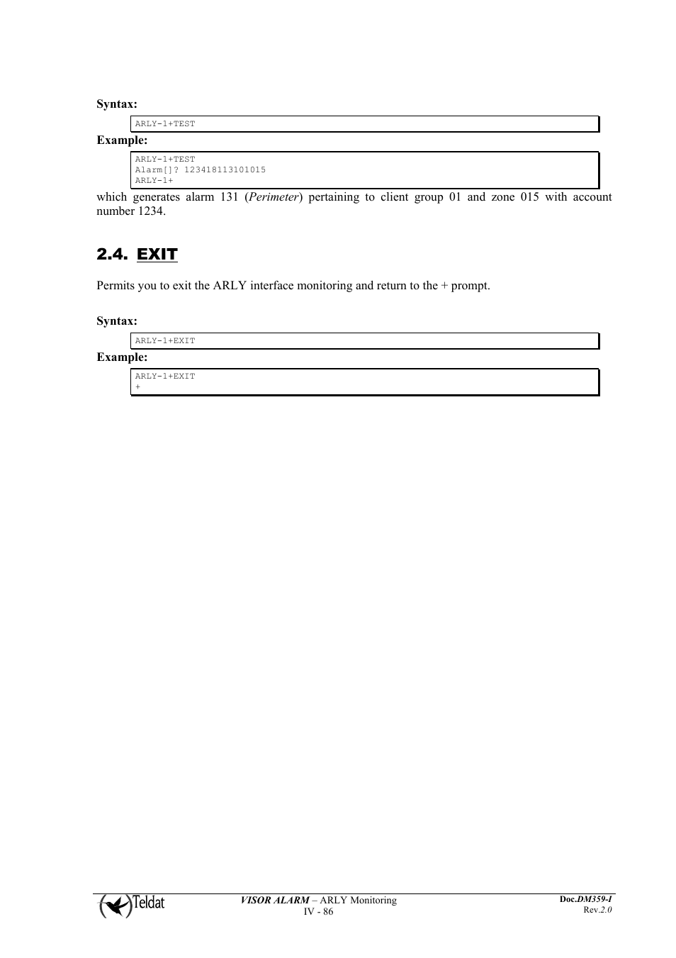 Exit | SilentKnight VisorAlarm ARLY Interface User Manual | Page 91 / 97