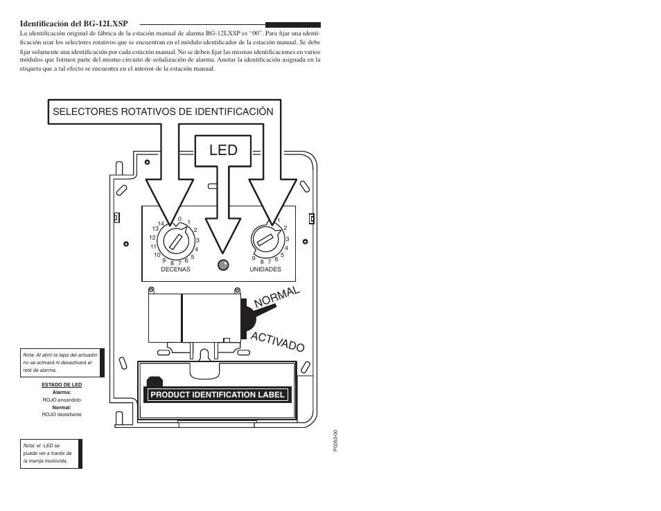 Ahdhdh, Normal activ ado, Ul approved label here | Selectores rotativos de identificación | Fire-Lite FACP (50 addressable points) Main Circuit Board Replacement User Manual | Page 2 / 2