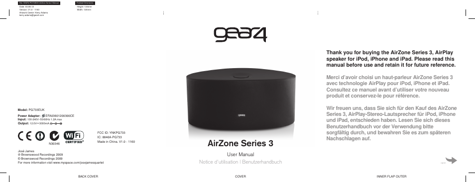 GEAR4 AirZone Series 3 User Manual | 66 pages