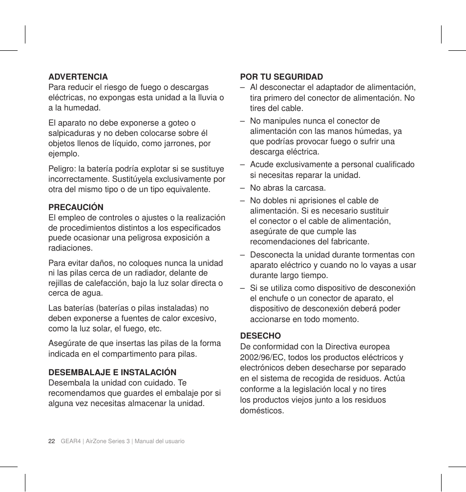 GEAR4 AirZone Series 3 User Manual | Page 25 / 66