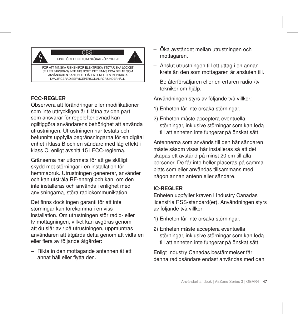 GEAR4 AirZone Series 3 User Manual | Page 50 / 66