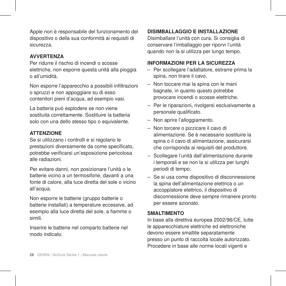 GEAR4 AirZone Series 1 User Manual | Page 30 / 62