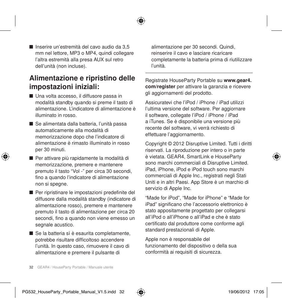 GEAR4 HouseParty Portable User Manual | Page 33 / 71
