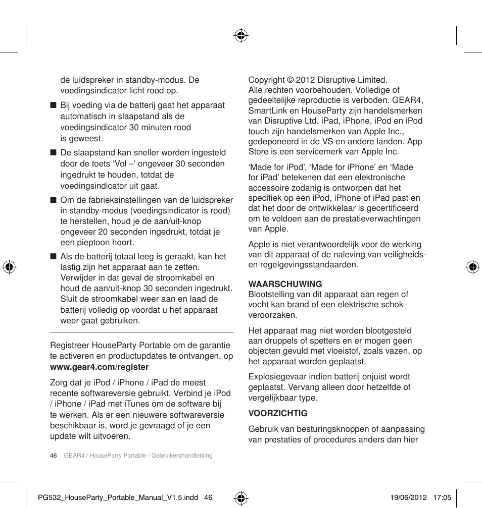 GEAR4 HouseParty Portable User Manual | Page 47 / 71