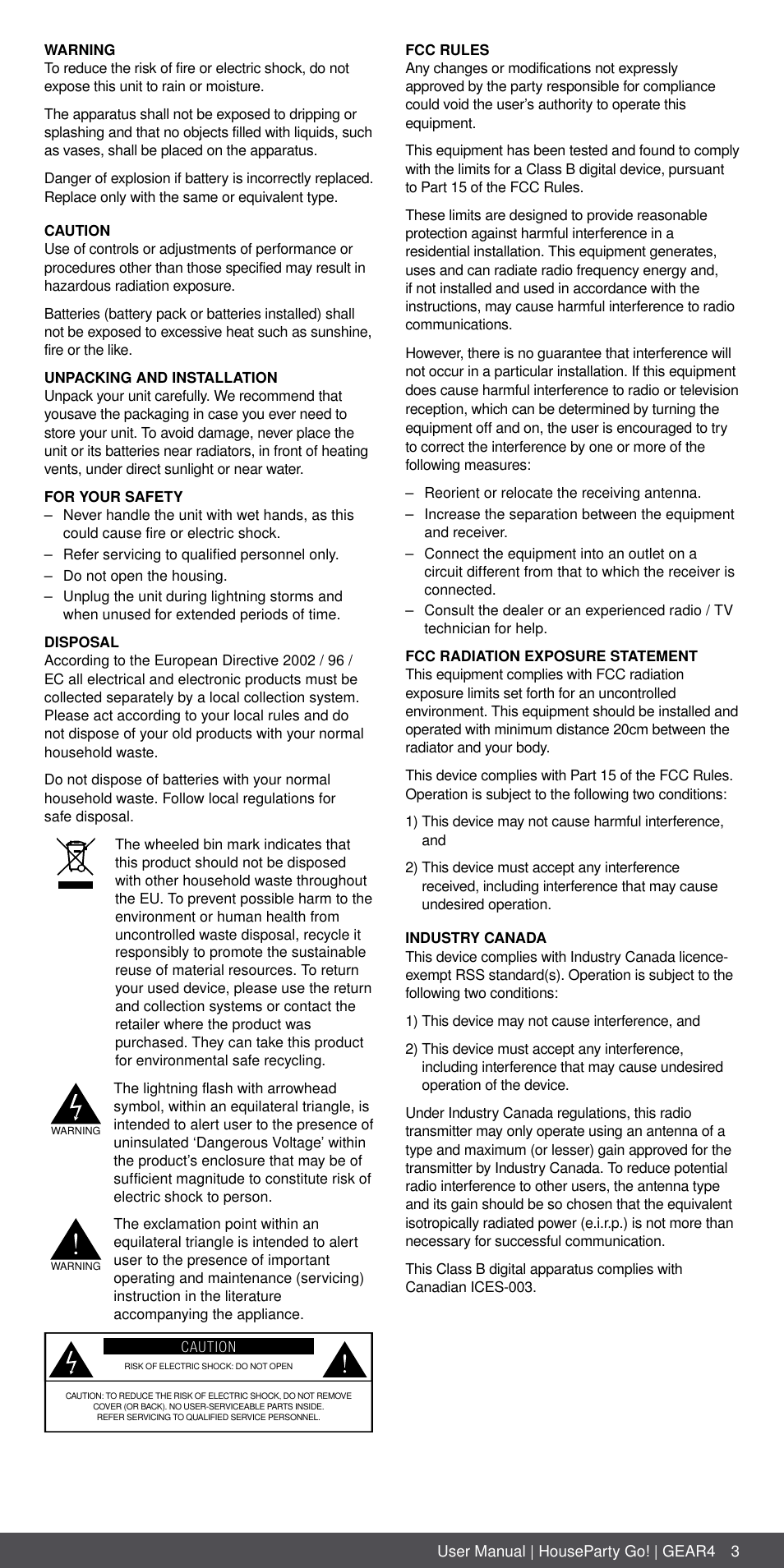 GEAR4 HouseParty Go User Manual | Page 3 / 46