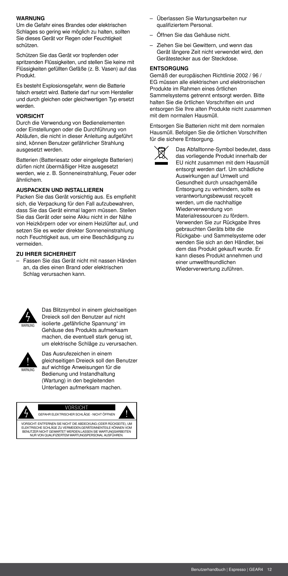 GEAR4 Espresso User Manual | Page 12 / 46