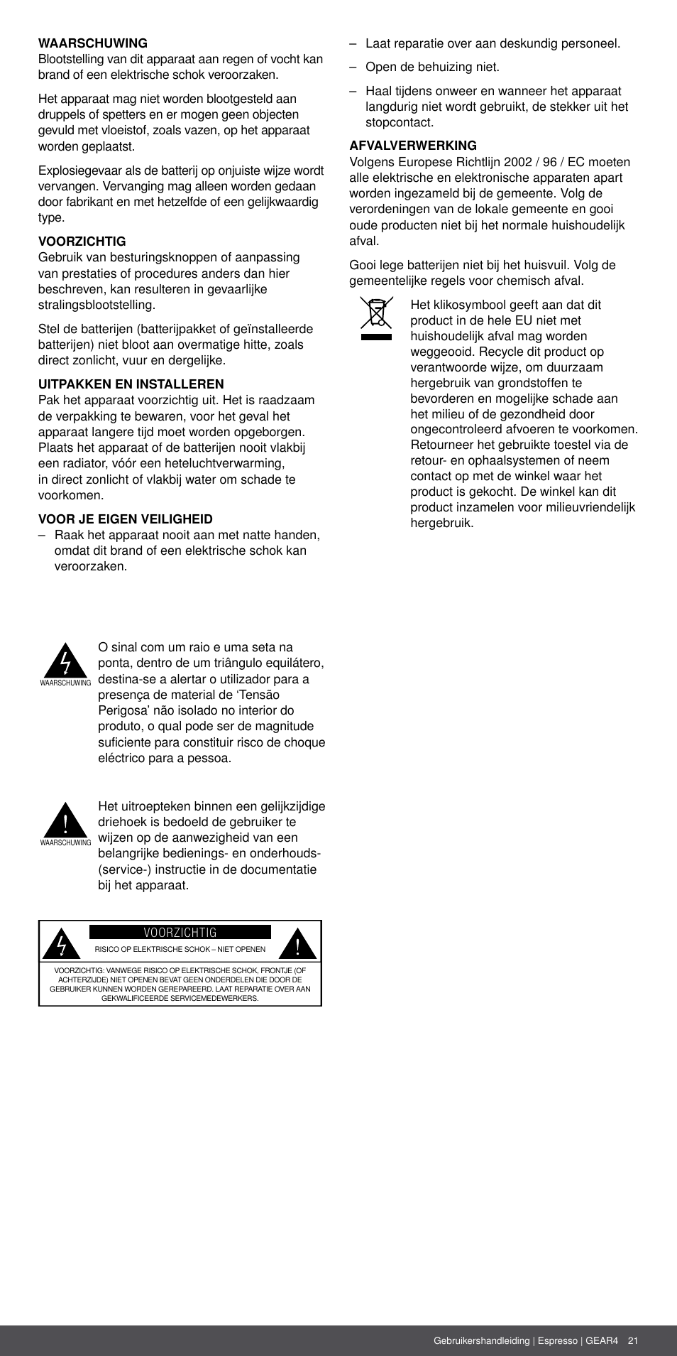 GEAR4 Espresso User Manual | Page 21 / 46