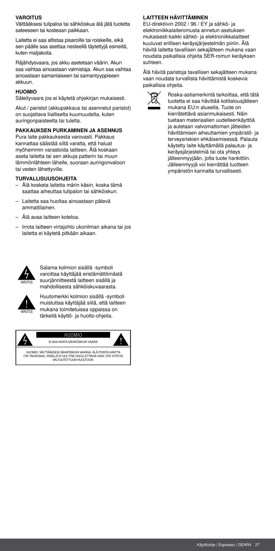 GEAR4 Espresso User Manual | Page 27 / 46